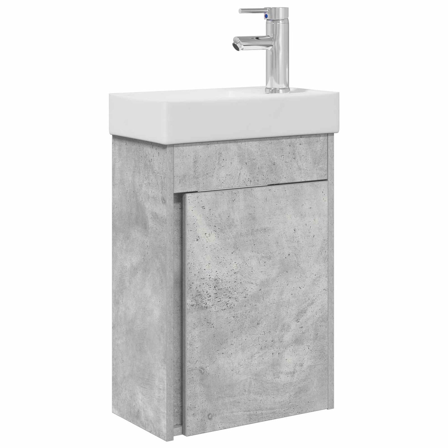 Badezimmer Waschtischunterschrank mit Wasserhahn Betongrau