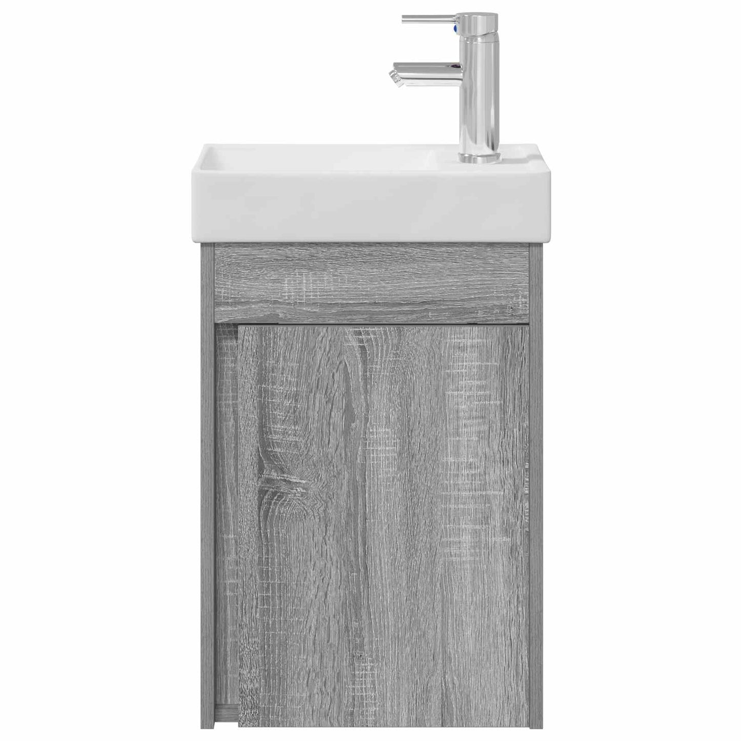 Badezimmer Waschtischunterschrank mit Wasserhahn Grau Sonoma