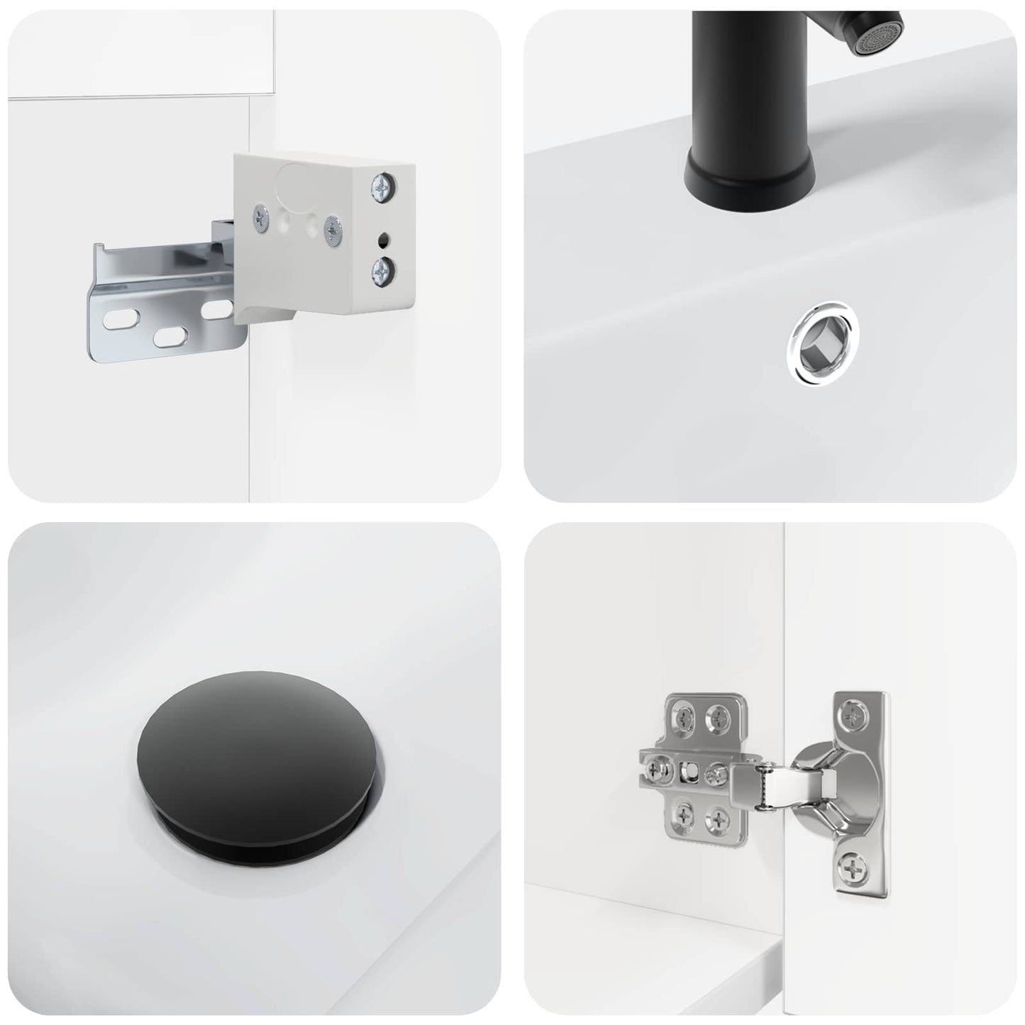 Badezimmer Waschtischunterschrank mit Wasserhahn Weiß