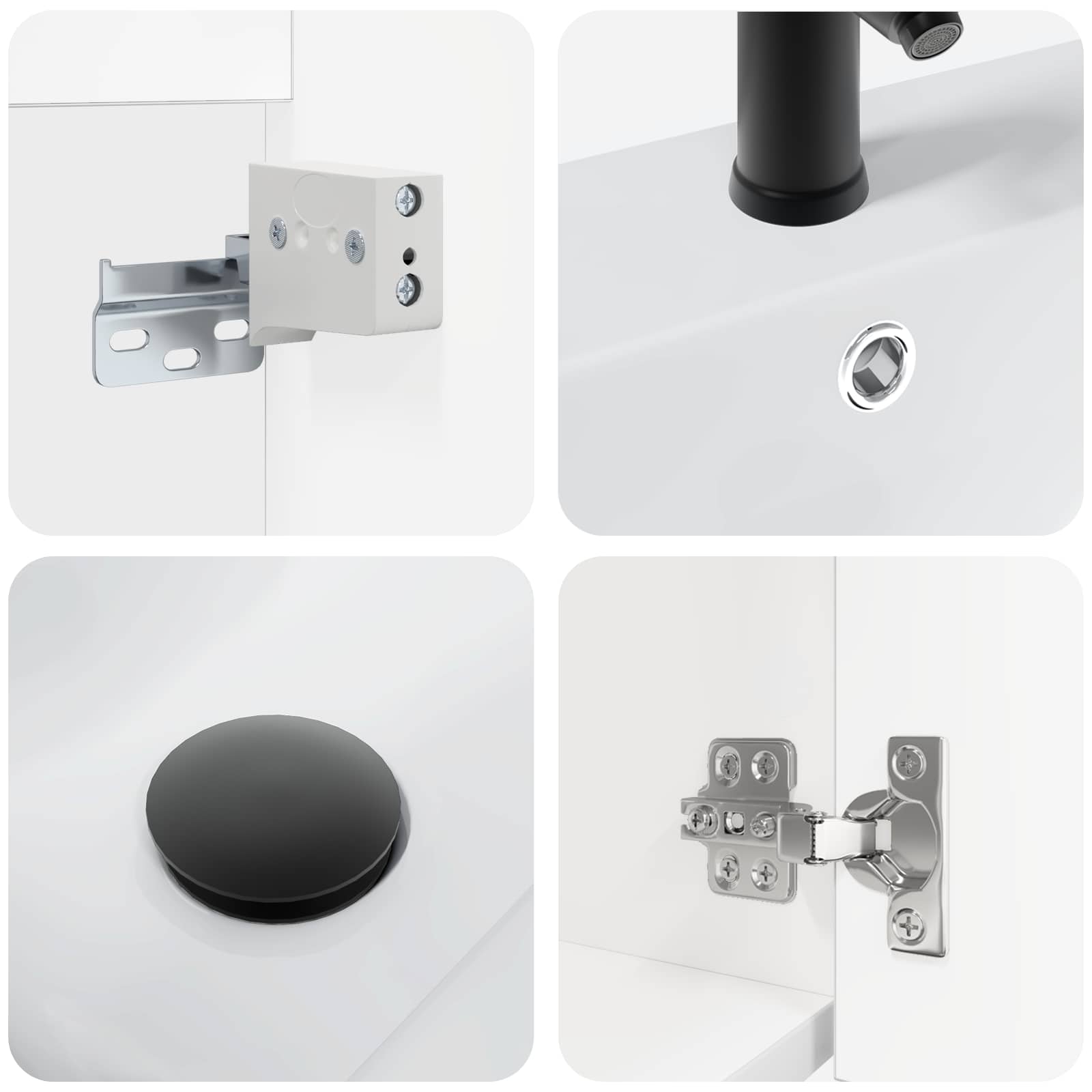 Badezimmer Waschtischunterschrank mit Wasserhahn Weiß
