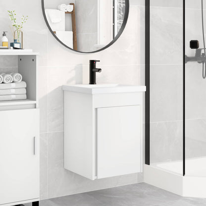 Badezimmer Waschtischunterschrank mit Wasserhahn Weiß