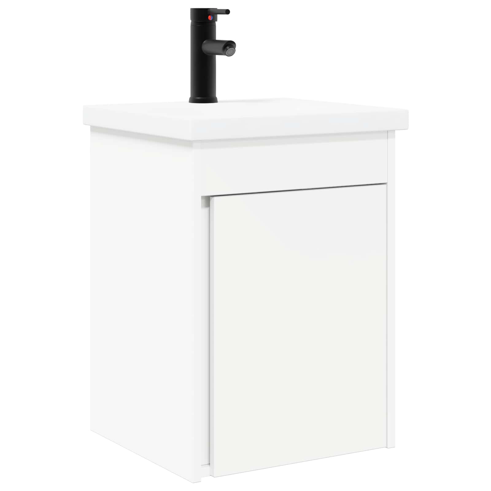 Badezimmer Waschtischunterschrank mit Wasserhahn Weiß