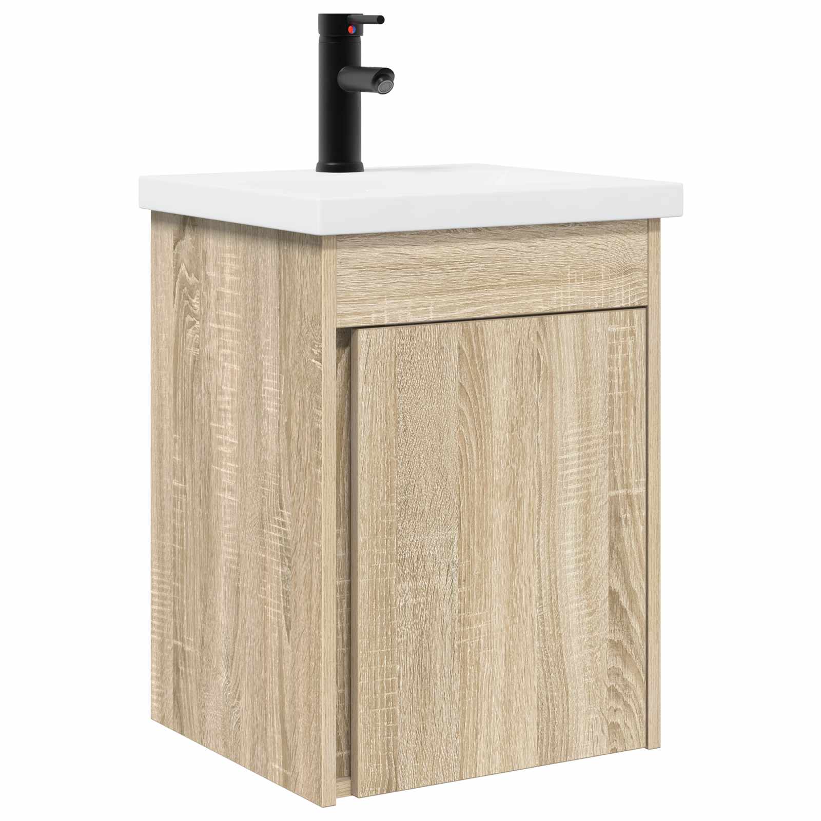 Badezimmer Waschtischunterschrank mit Wasserhahn Sonoma-Eiche