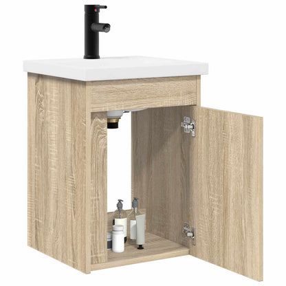 Badezimmer Waschtischunterschrank mit Wasserhahn Sonoma-Eiche