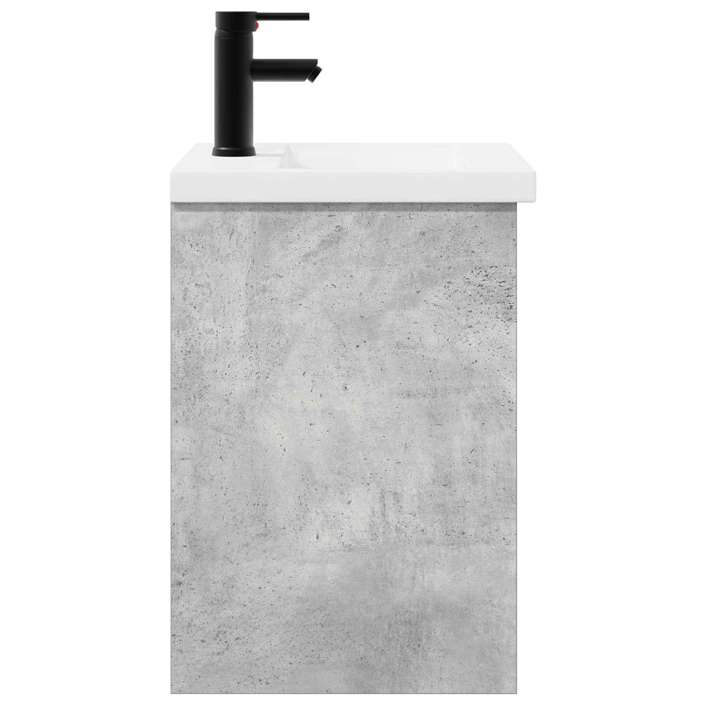 Badezimmer Waschtischunterschrank mit Wasserhahn Betongrau