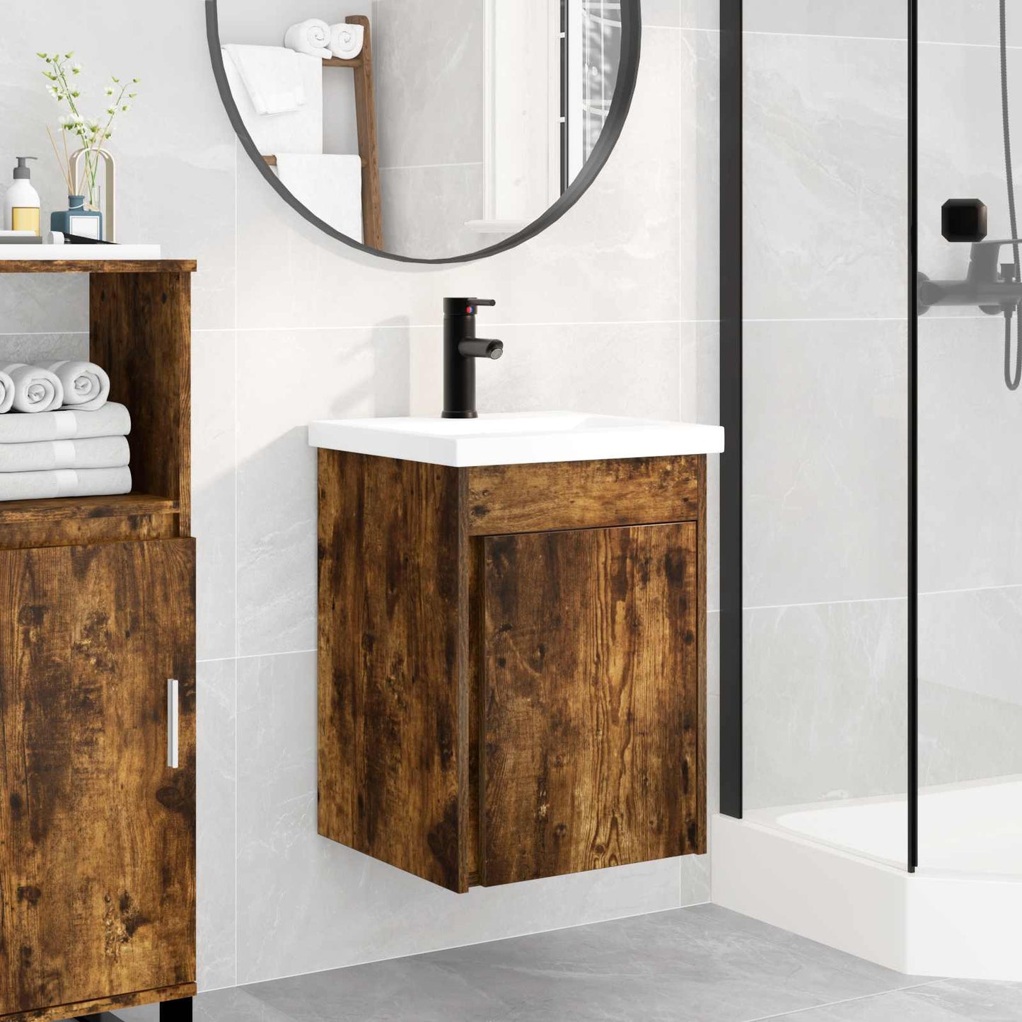 Badezimmer Waschtischunterschrank mit Wasserhahn