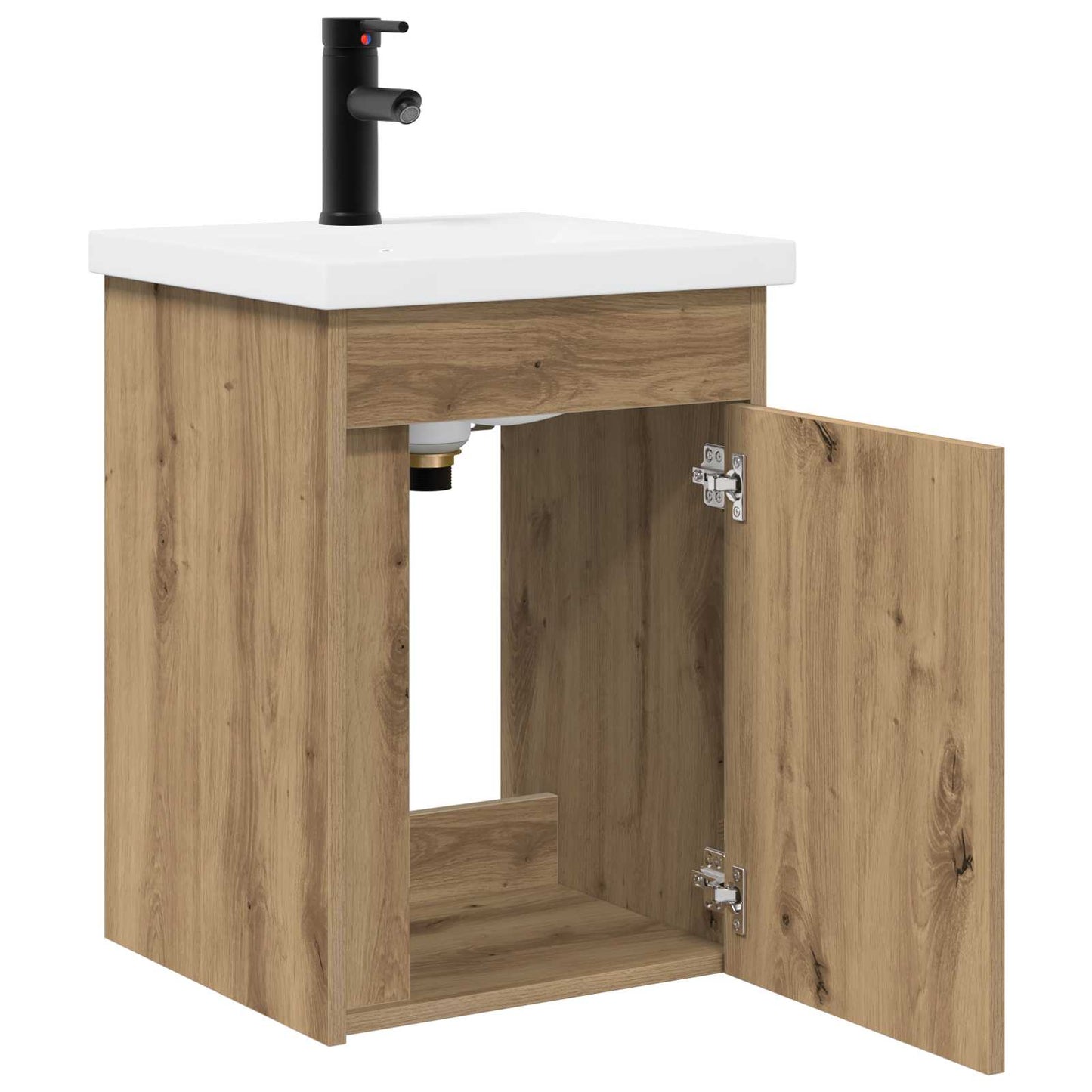 Badezimmer Waschtischunterschrank mit Wasserhahn Artisan-Eiche