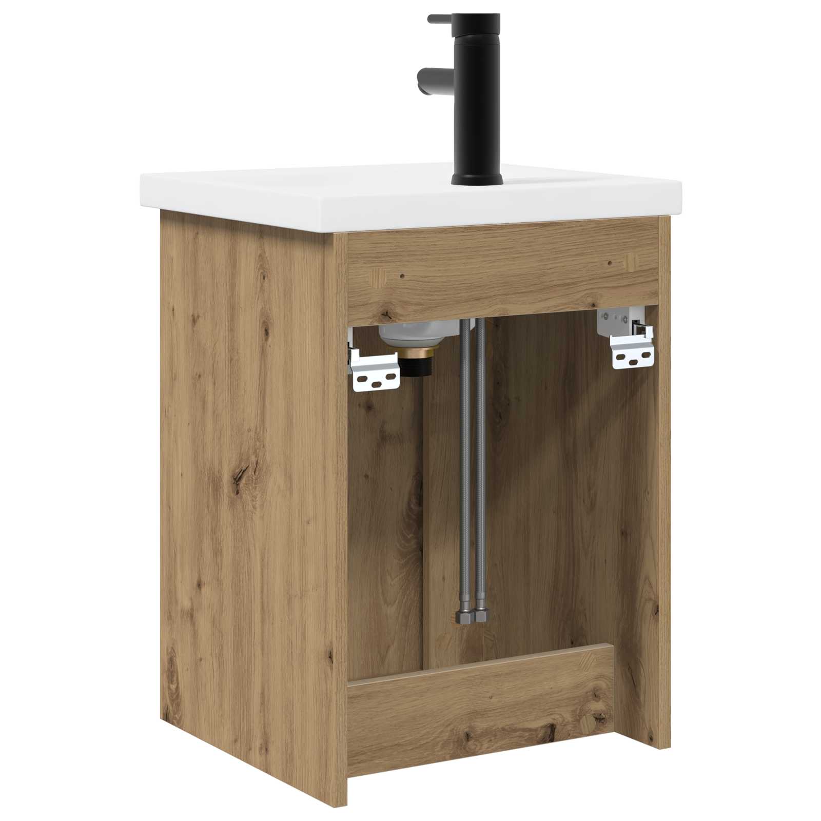 Badezimmer Waschtischunterschrank mit Wasserhahn Artisan-Eiche