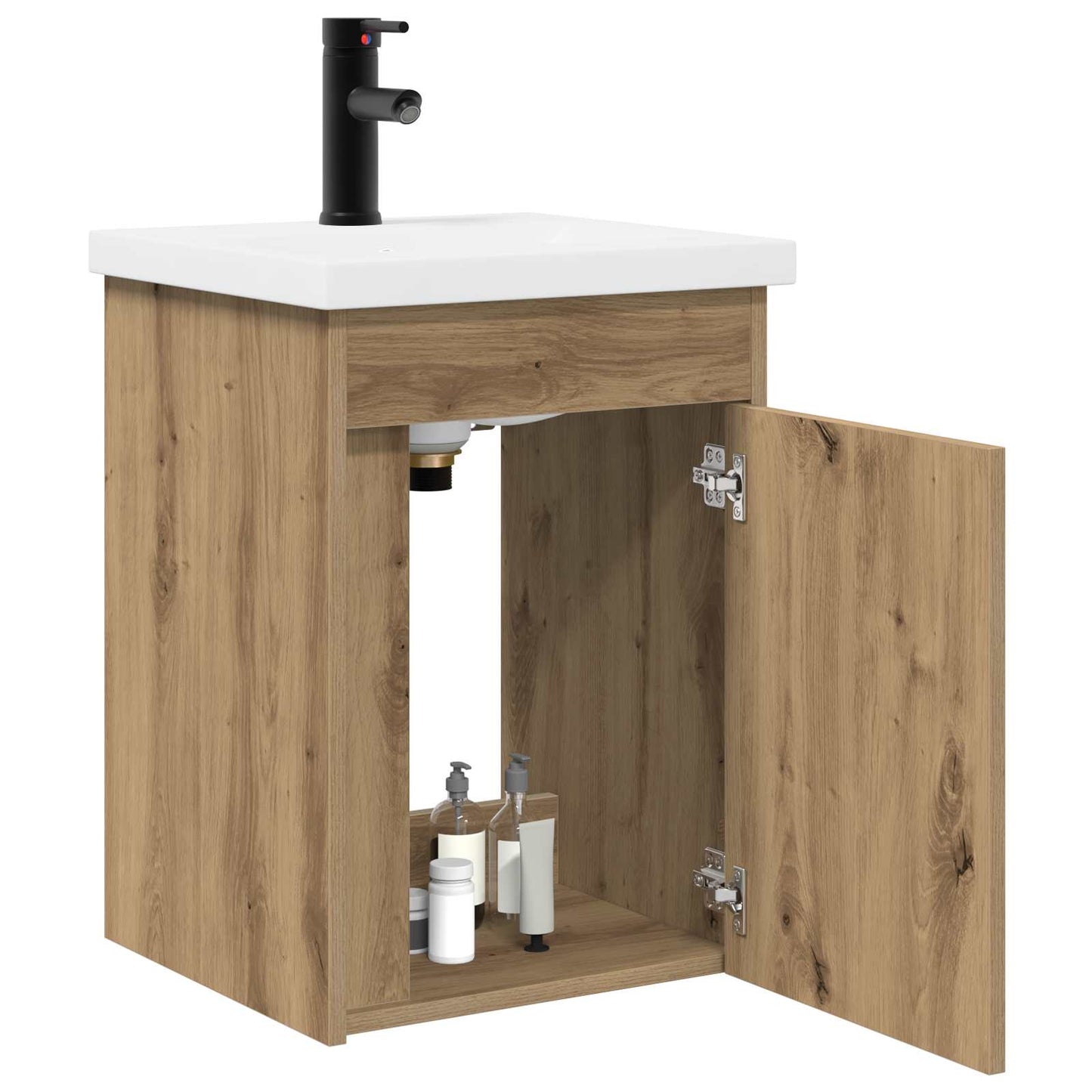 Badezimmer Waschtischunterschrank mit Wasserhahn Artisan-Eiche