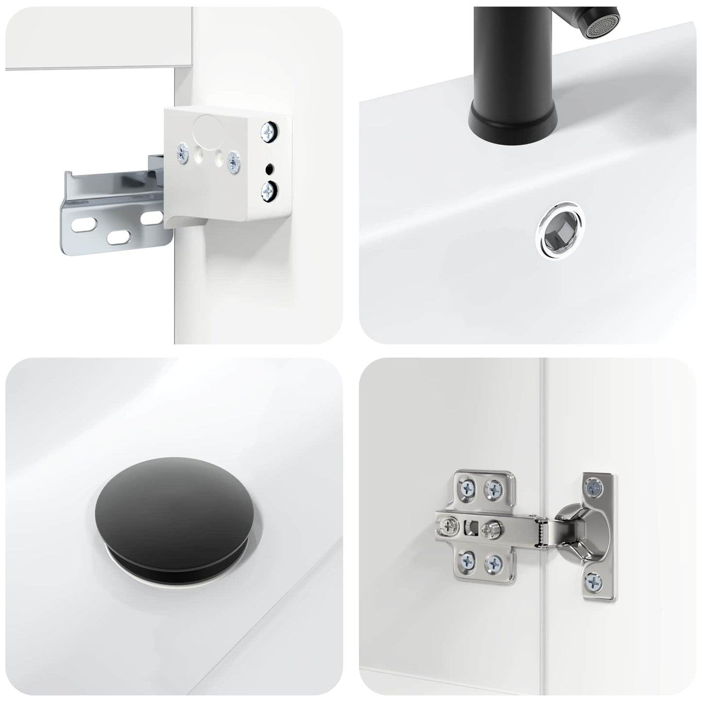 Badezimmer Waschtischunterschrank mit Wasserhahn Weiß