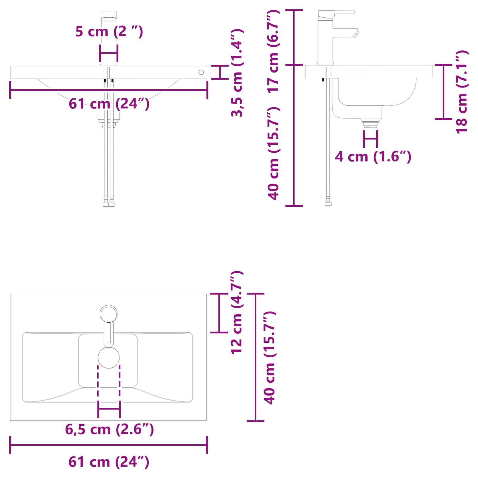 Badezimmer Waschtischunterschrank mit Wasserhahn