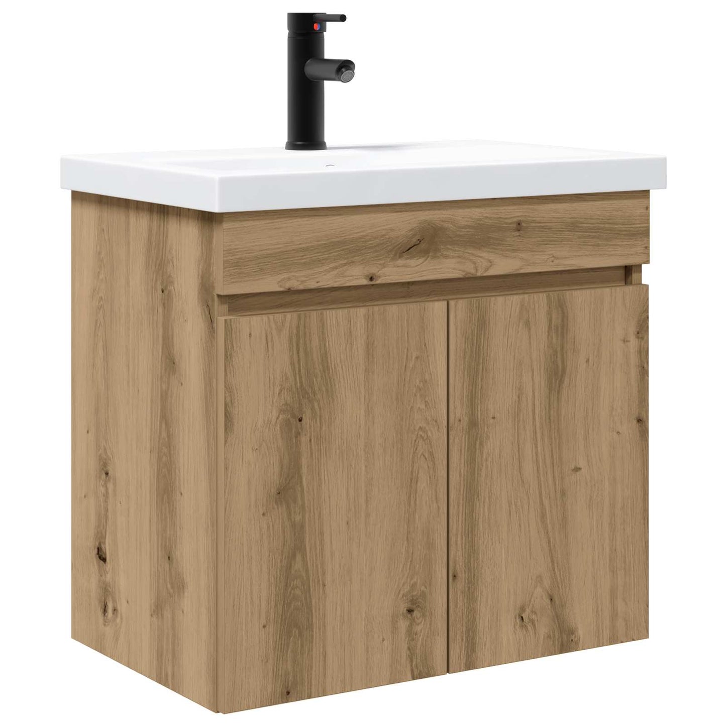 Badezimmer Waschtischunterschrank mit Wasserhahn Artisan-Eiche