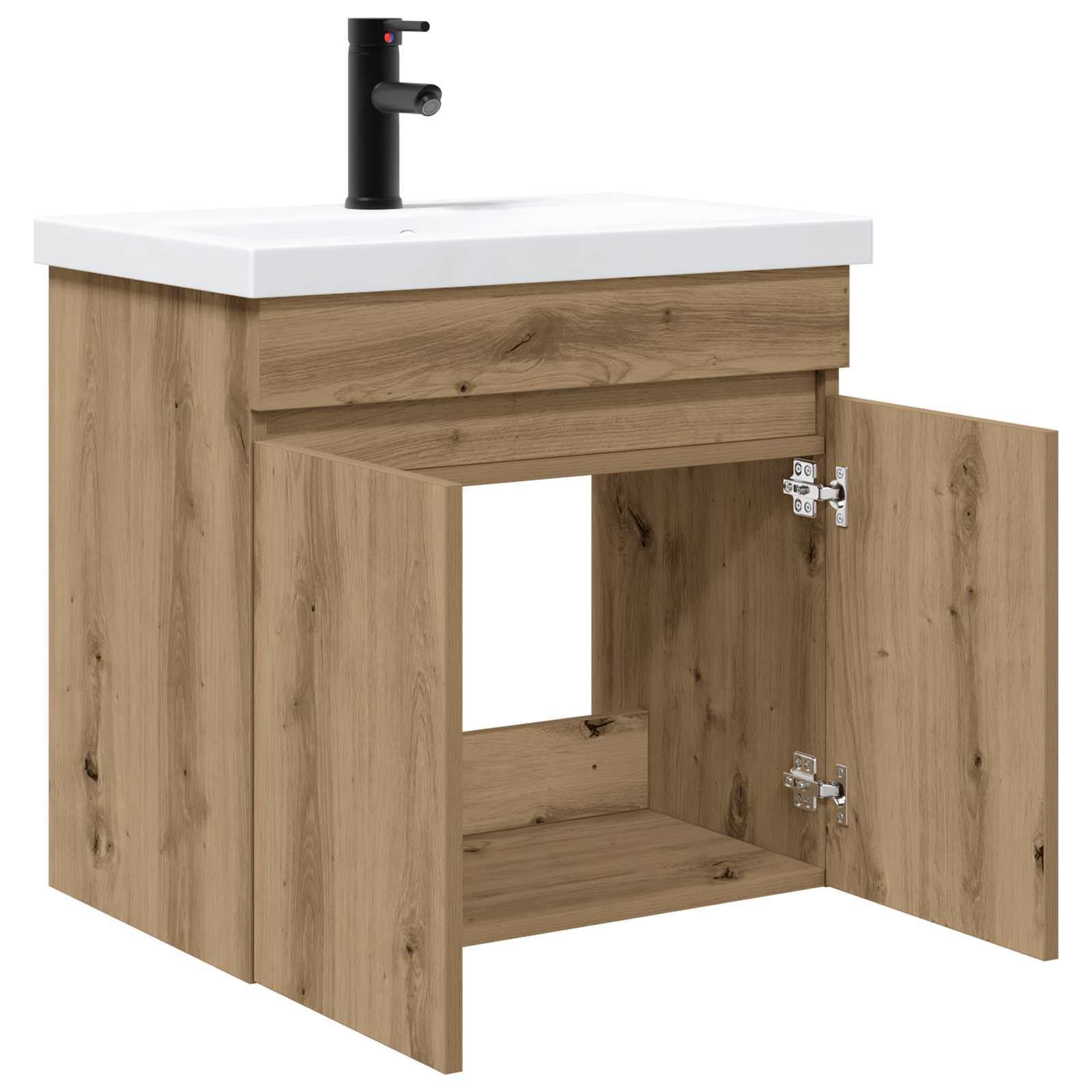 Badezimmer Waschtischunterschrank mit Wasserhahn Artisan-Eiche