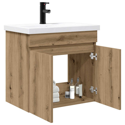 Badezimmer Waschtischunterschrank mit Wasserhahn Artisan-Eiche