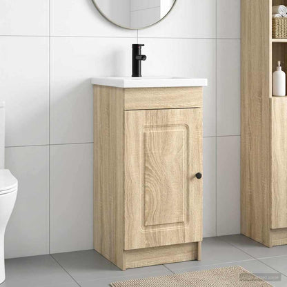 Badezimmerschrank mit Waschbecken Sonoma-Eiche