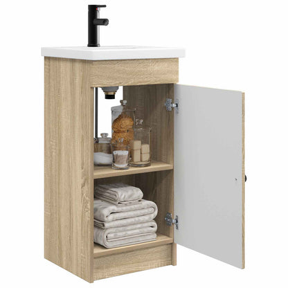 Badezimmerschrank mit Waschbecken Sonoma-Eiche