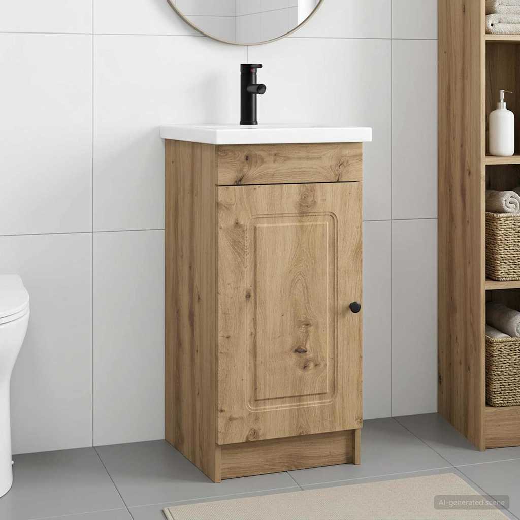 Badezimmerschrank mit Waschbecken Artisan-Eiche