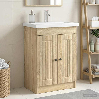 Unter dem Waschbecken Badschrank Sonoma-Eiche