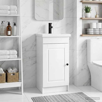 Badezimmerschrank mit Waschbecken Hochglanz Weiß