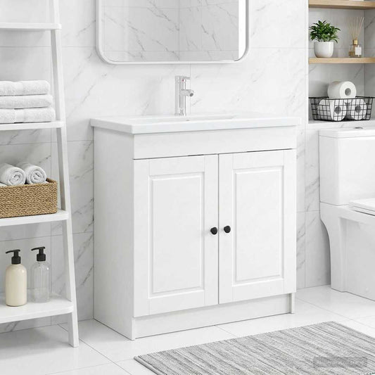 Unter dem Waschbecken Badschrank Weiß 56 x 37,5 x 81 cm