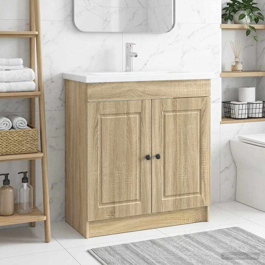 Unter dem Waschbecken Badschrank Sonoma-Eiche 56 x 37,5 x 81 cm