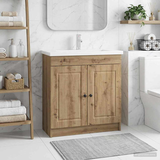 Unter dem Waschbecken Badschrank Artisan-Eiche