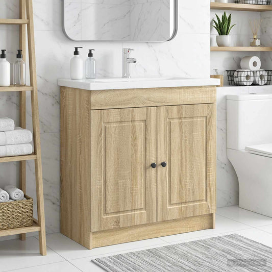 Unter dem Waschbecken Badschrank Sonoma-Eiche