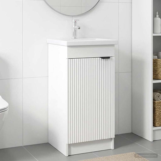Badezimmerschrank mit Waschbecken Weiß 42 x 40 x 84,5 cm