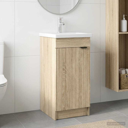 Badezimmerschrank mit Waschbecken Sonoma-Eiche
