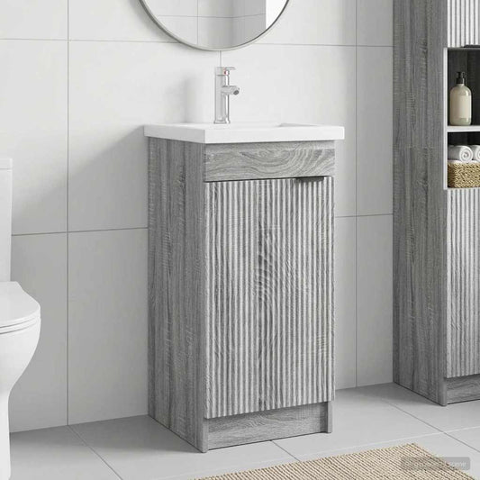 Badezimmerschrank mit Waschbecken Grau Sonoma 42 x 40 x 84,5 cm