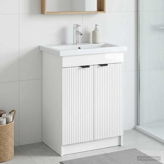 Unter dem Waschbecken Badschrank Hochglanz Weiß