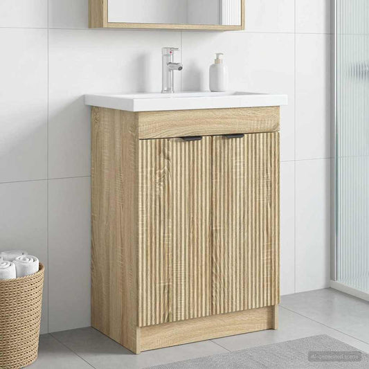 Unter dem Waschbecken Badschrank Sonoma-Eiche