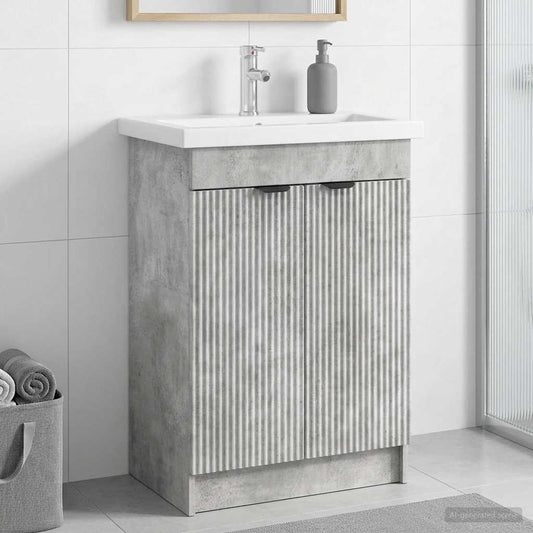 Unter dem Waschbecken Badschrank Betongrau 78,5 x 37,5 x 81 cm