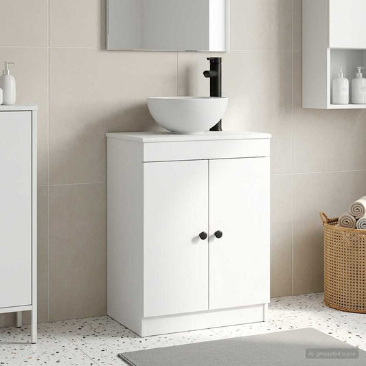 Badezimmerschrank mit Waschbecken Weiß 54 x 35 x 83 cm