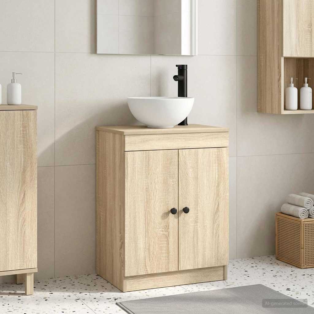 Waschbeckenschrank Sonoma-Eiche 54 x 35 x 100 cm Holzwerkstoff