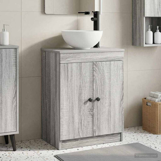 Badezimmerschrank mit Waschbecken Grau Sonoma 54 x 35 x 83 cm