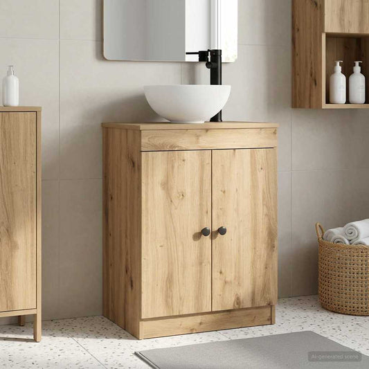 Badezimmerschrank mit Waschbecken Artisan-Eiche 54 x 35 x 83 cm