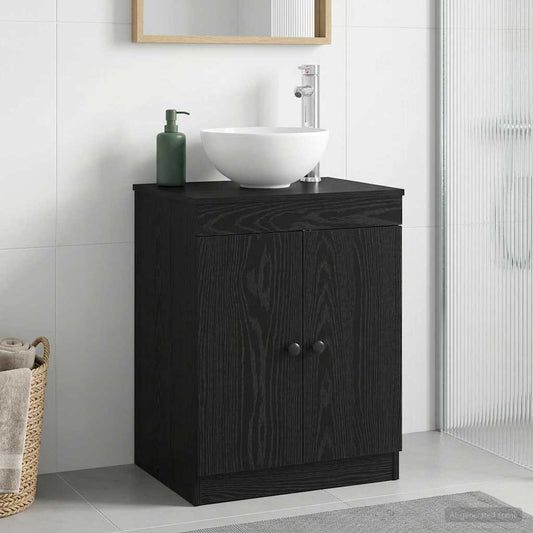 Badezimmerschrank Schwarz 54 x 41 x 70 cm Holzwerkstoff