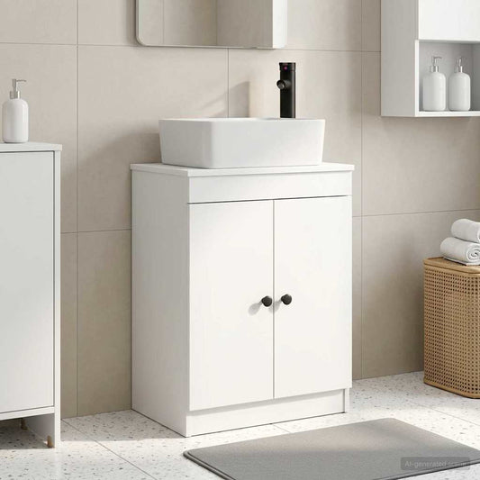 Badezimmerschrank mit Waschbecken Weiß 54 x 35 x 83 cm