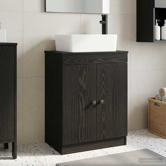 Badezimmerschrank mit Waschbecken Schwarz 54 x 35 x 83 cm
