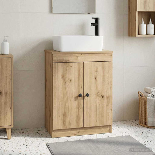 Badezimmerschrank mit Waschbecken Artisan-Eiche 54 x 35 x 83 cm