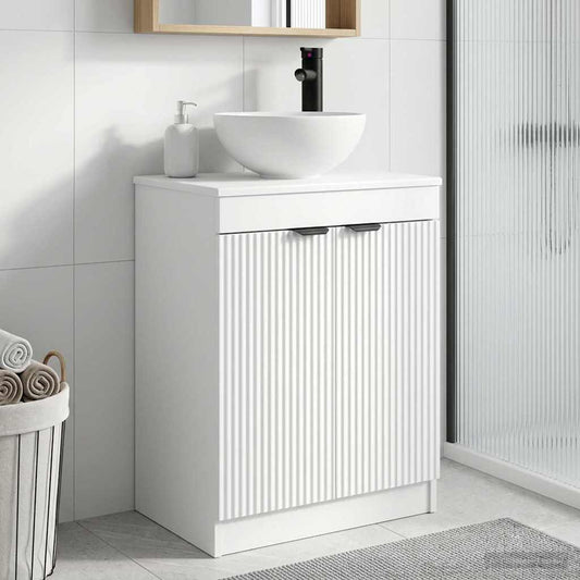 Badezimmerschrank mit Waschbecken Weiß 54 x 35 x 83 cm