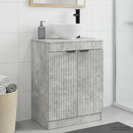 Badezimmerschrank mit Waschbecken Betongrau 54 x 35 x 83 cm