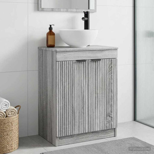 Badezimmerschrank mit Waschbecken Grau Sonoma 54 x 35 x 83 cm