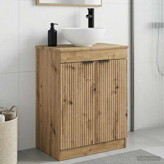Badezimmerschrank mit Waschbecken Artisan-Eiche 54 x 35 x 83 cm