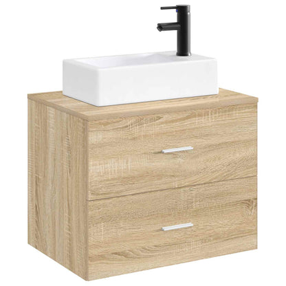Waschbecken mit Wasserhahn und Abfluss Matt Schwarz