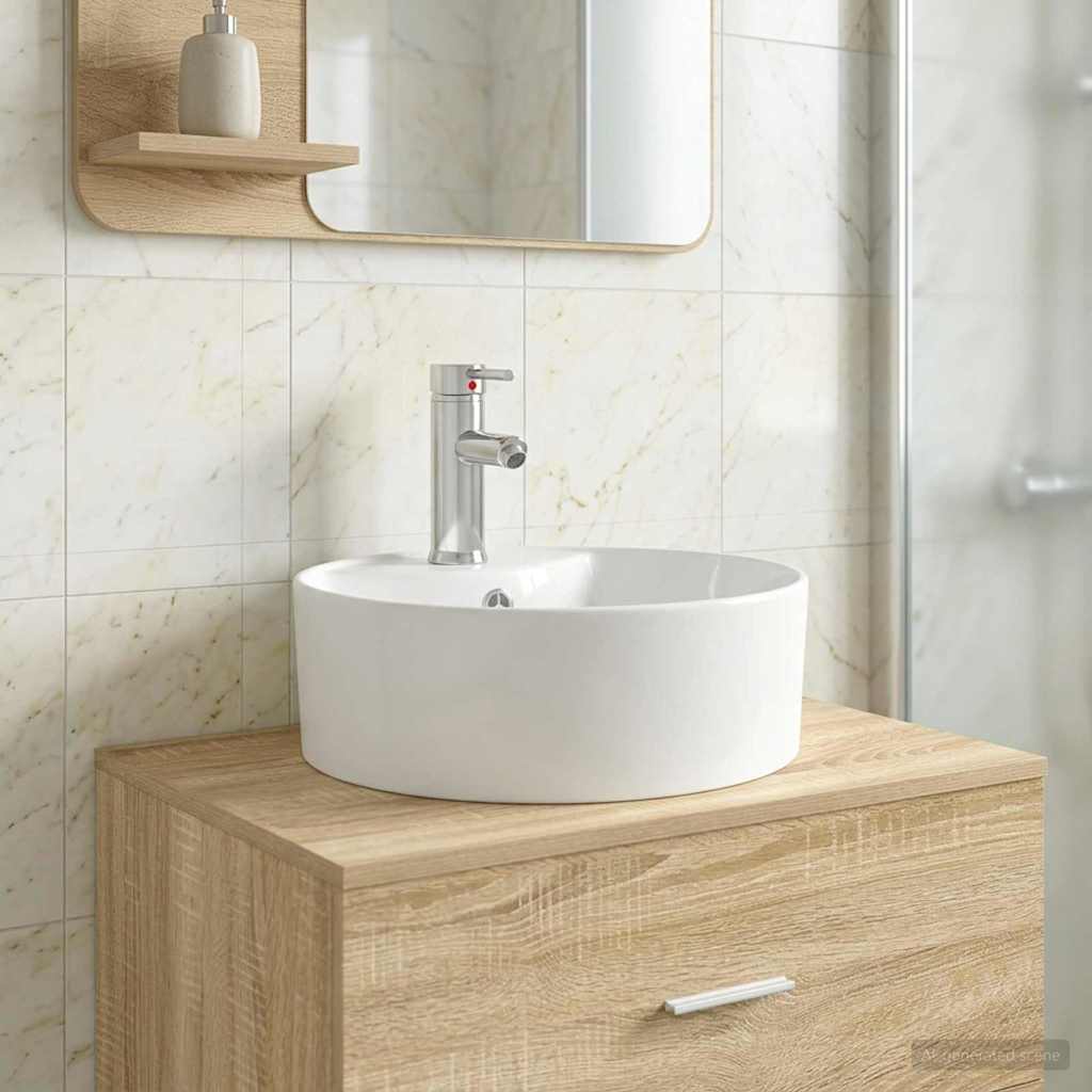 Badezimmer-Waschbecken Chrom 40,5 x 40,5 x 15 cm Keramik