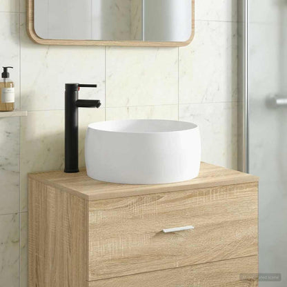 Waschbecken mit Wasserhahn und Abfluss Matt Schwarz