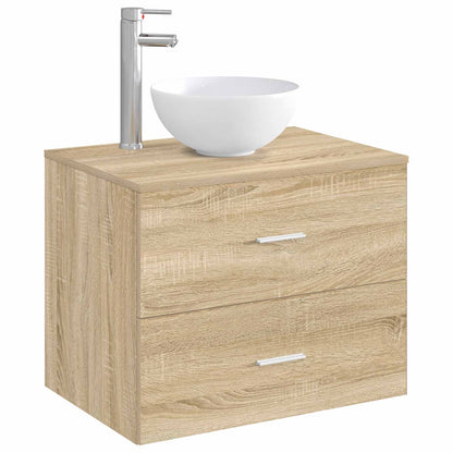 Waschbecken mit Wasserhahn und Abfluss Chrom 32 x 32 x 13 cm