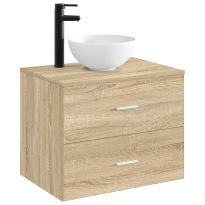 Waschbecken mit Wasserhahn und Abfluss Matt Schwarz
